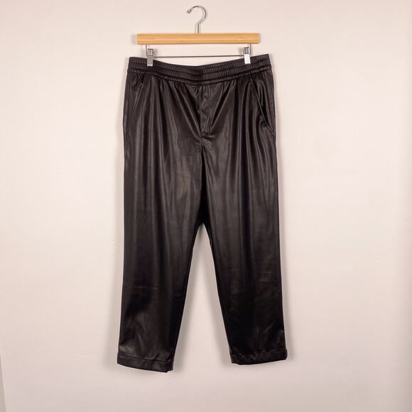 GAP Easy Pant Faux Leather True Black Large - Picture 3 of 8